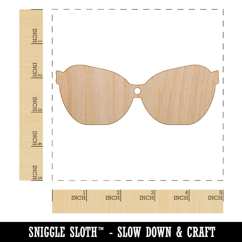 Sunglasses Shades Solid Unfinished Craft Wood Holiday Christmas Tree DIY Pre-Drilled Ornament
