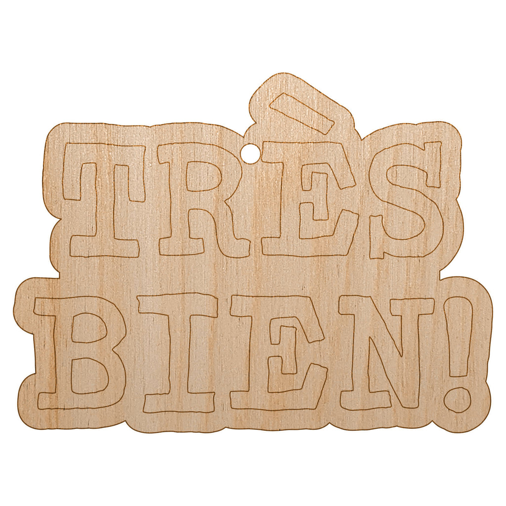 Tres Bien French Very Good Unfinished Craft Wood Holiday Christmas Tree DIY Pre-Drilled Ornament
