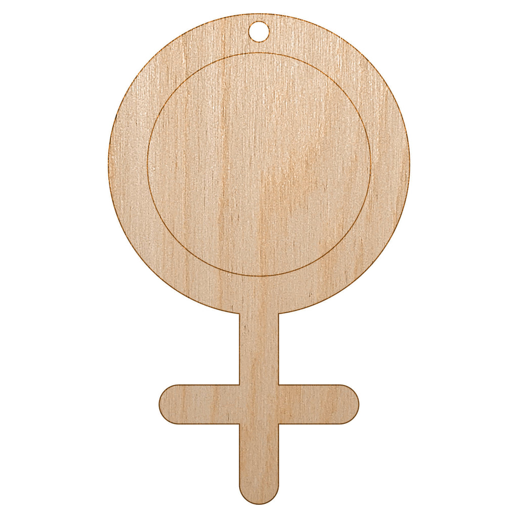 Venus Woman Female Gender Symbol Unfinished Craft Wood Holiday Christmas Tree DIY Pre-Drilled Ornament