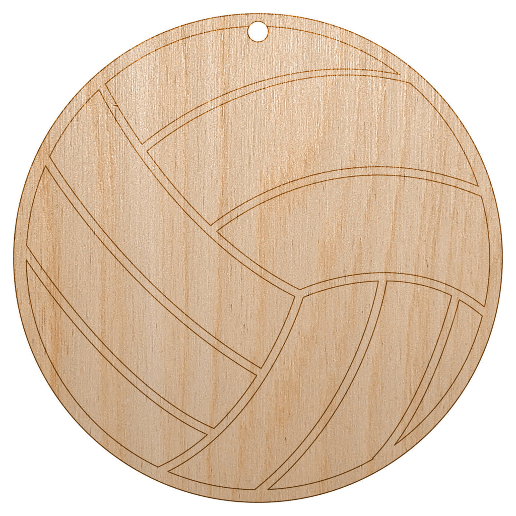 Volleyball Solid Unfinished Craft Wood Holiday Christmas Tree DIY Pre-Drilled Ornament