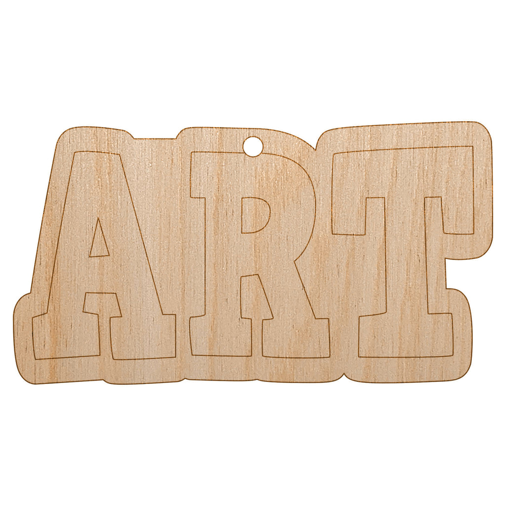 Art Fun Text Unfinished Craft Wood Holiday Christmas Tree DIY Pre-Drilled Ornament