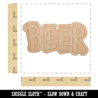 Beer Fun Text Unfinished Craft Wood Holiday Christmas Tree DIY Pre-Drilled Ornament