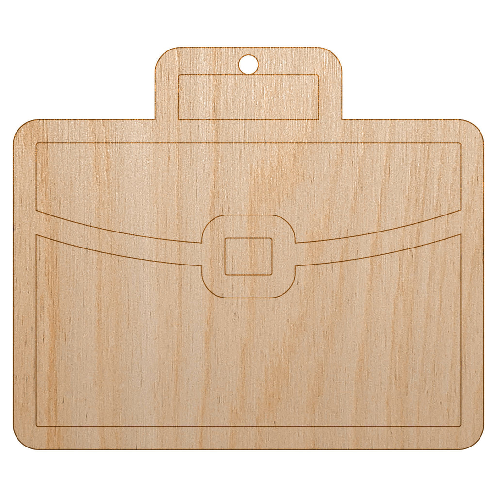 Brief Case Work Icon Unfinished Craft Wood Holiday Christmas Tree DIY Pre-Drilled Ornament
