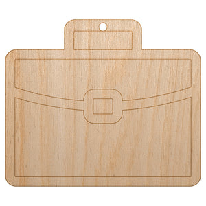 Brief Case Work Icon Unfinished Craft Wood Holiday Christmas Tree DIY Pre-Drilled Ornament