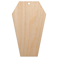 Coffin Halloween Solid Unfinished Craft Wood Holiday Christmas Tree DIY Pre-Drilled Ornament