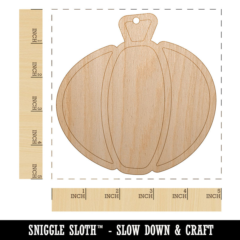 Cute Pumpkin Unfinished Craft Wood Holiday Christmas Tree DIY Pre-Drilled Ornament
