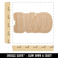 Dad Fun Text Unfinished Craft Wood Holiday Christmas Tree DIY Pre-Drilled Ornament