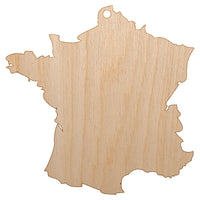 France Country Solid Unfinished Craft Wood Holiday Christmas Tree DIY Pre-Drilled Ornament