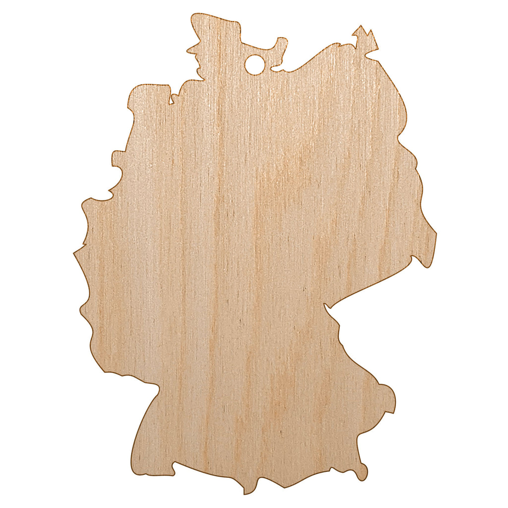 Germany Country Solid Unfinished Craft Wood Holiday Christmas Tree DIY Pre-Drilled Ornament