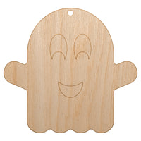 Ghost Smiling Halloween Unfinished Craft Wood Holiday Christmas Tree DIY Pre-Drilled Ornament