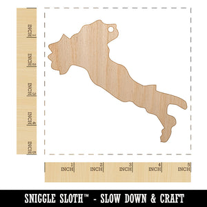 Italy Country Solid Unfinished Craft Wood Holiday Christmas Tree DIY Pre-Drilled Ornament