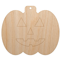 Jack O'Lantern Happy Halloween Pumpkin Unfinished Craft Wood Holiday Christmas Tree DIY Pre-Drilled Ornament