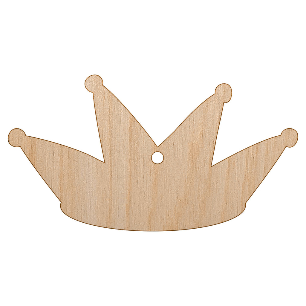 Jester Crown Hat Unfinished Craft Wood Holiday Christmas Tree DIY Pre-Drilled Ornament