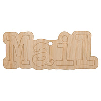 Mail Fun Text Unfinished Craft Wood Holiday Christmas Tree DIY Pre-Drilled Ornament
