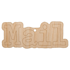 Mail Fun Text Unfinished Craft Wood Holiday Christmas Tree DIY Pre-Drilled Ornament