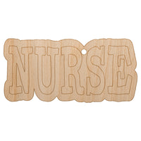 Nurse Fun Text Unfinished Craft Wood Holiday Christmas Tree DIY Pre-Drilled Ornament