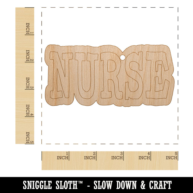 Nurse Fun Text Unfinished Craft Wood Holiday Christmas Tree DIY Pre-Drilled Ornament