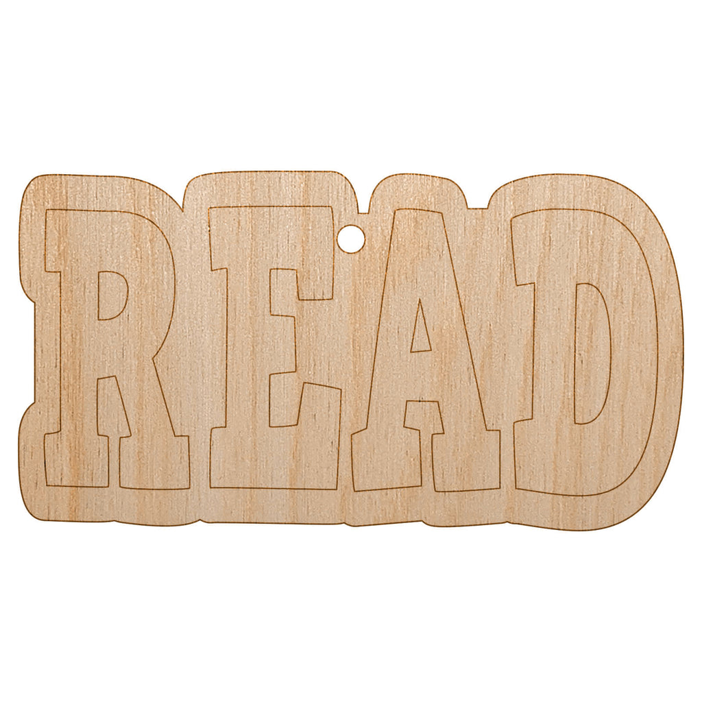 Read Fun Text Unfinished Craft Wood Holiday Christmas Tree DIY Pre-Drilled Ornament
