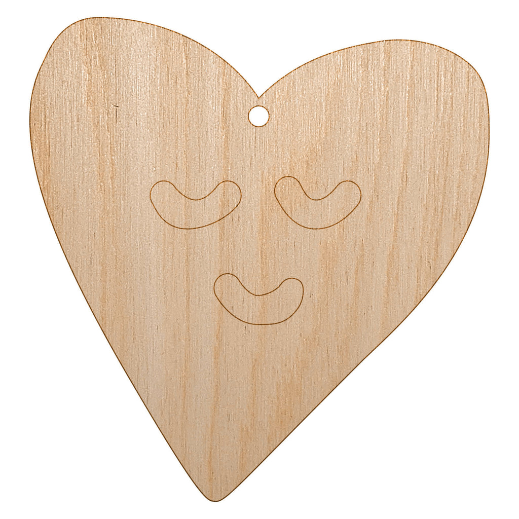 Sleeping Heart Doodle Unfinished Craft Wood Holiday Christmas Tree DIY Pre-Drilled Ornament