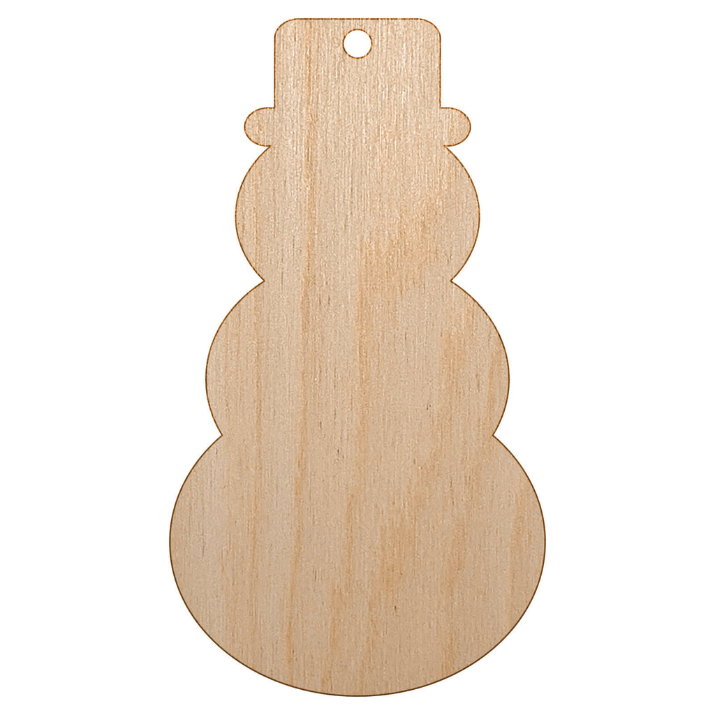 Snowman Winter Christmas Solid Unfinished Craft Wood Holiday Christmas Tree DIY Pre-Drilled Ornament