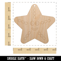 Starfish Doodle Unfinished Craft Wood Holiday Christmas Tree DIY Pre-Drilled Ornament