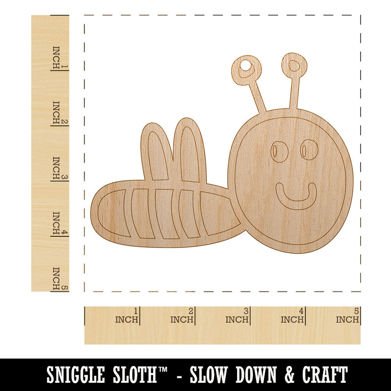 Sweet Bee Doodle Unfinished Craft Wood Holiday Christmas Tree DIY Pre-Drilled Ornament