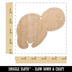 Turtle Swimming Doodle Unfinished Craft Wood Holiday Christmas Tree DIY Pre-Drilled Ornament