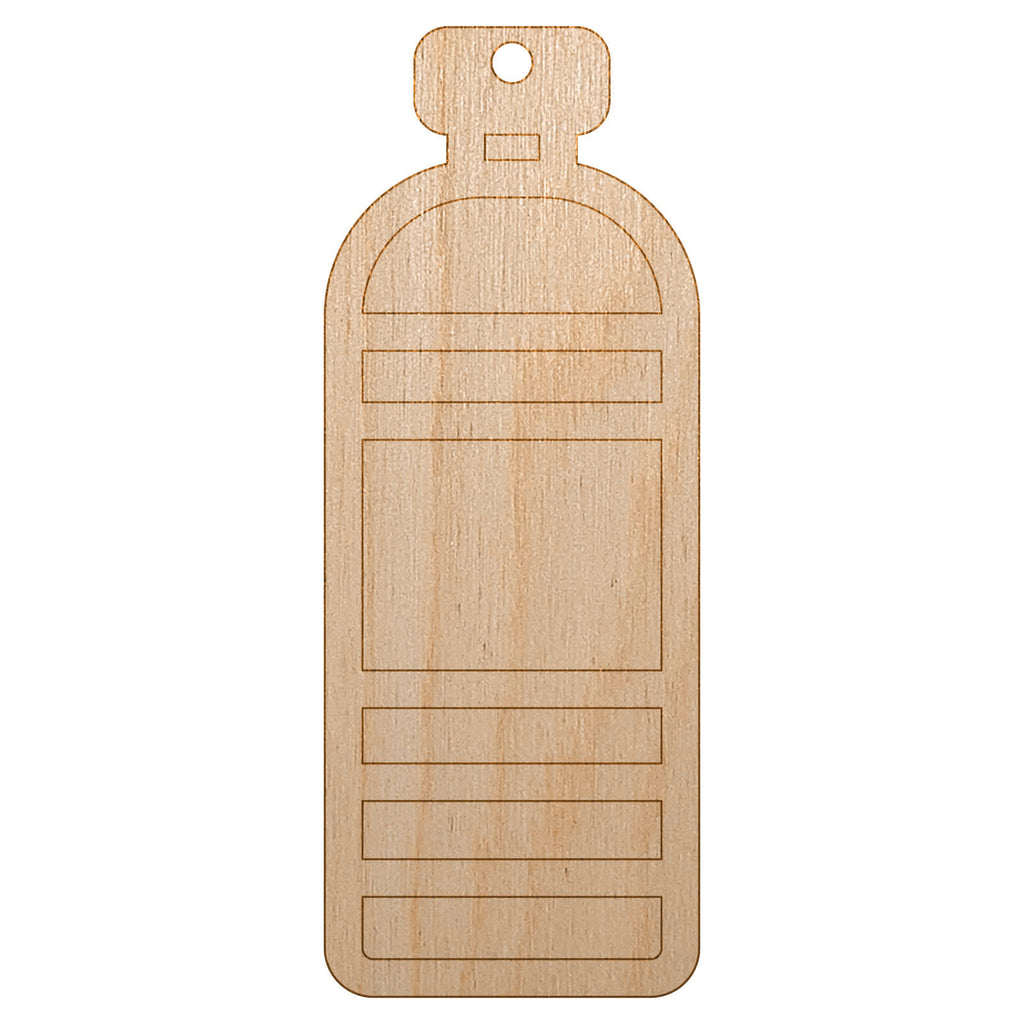 Water Bottle Icon Unfinished Craft Wood Holiday Christmas Tree DIY Pre-Drilled Ornament