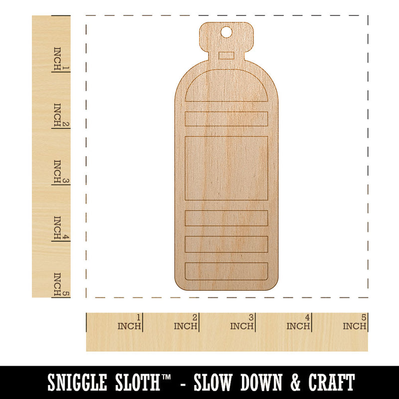 Water Bottle Icon Unfinished Craft Wood Holiday Christmas Tree DIY Pre-Drilled Ornament