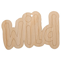 Wild Fun Text Unfinished Craft Wood Holiday Christmas Tree DIY Pre-Drilled Ornament