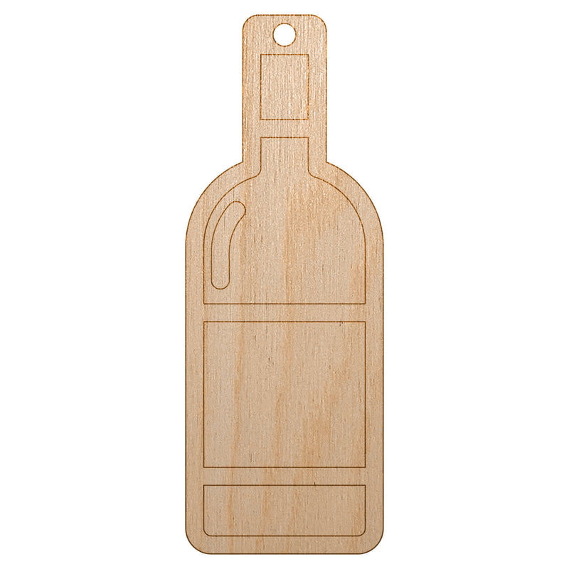 Wine Bottle Icon Unfinished Craft Wood Holiday Christmas Tree DIY Pre-Drilled Ornament