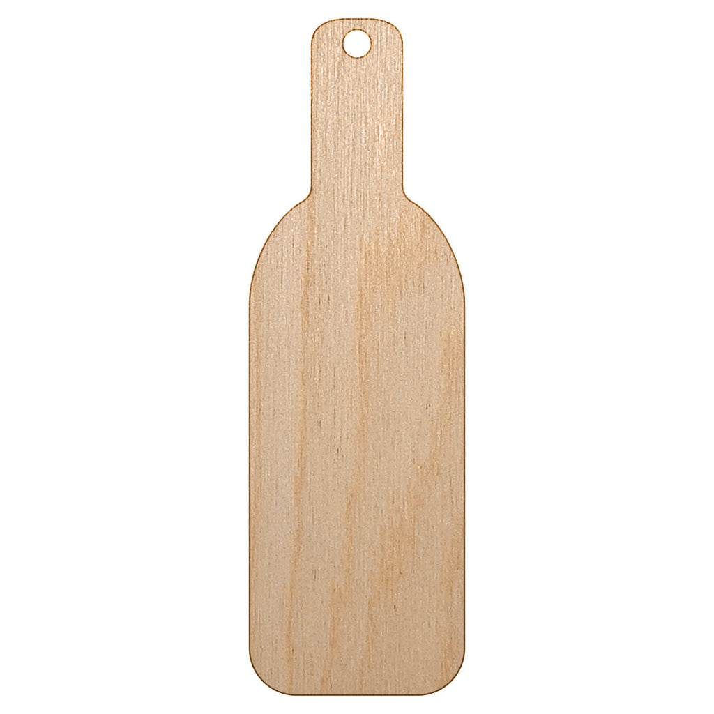 Wine Bottle Solid Unfinished Craft Wood Holiday Christmas Tree DIY Pre-Drilled Ornament