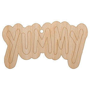 Yummy Fun Text Unfinished Craft Wood Holiday Christmas Tree DIY Pre-Drilled Ornament
