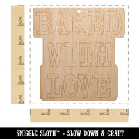 Baked with Love Fun Text Unfinished Craft Wood Holiday Christmas Tree DIY Pre-Drilled Ornament