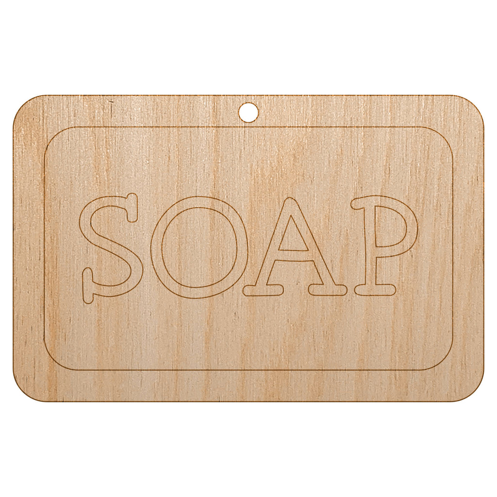 Bar of Soap Clean Wash Icon Unfinished Craft Wood Holiday Christmas Tree DIY Pre-Drilled Ornament