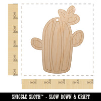 Cactus Succulent with Flower Doodle Unfinished Craft Wood Holiday Christmas Tree DIY Pre-Drilled Ornament