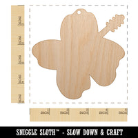 Hibiscus Hawaii Tropical Flower Solid Unfinished Craft Wood Holiday Christmas Tree DIY Pre-Drilled Ornament