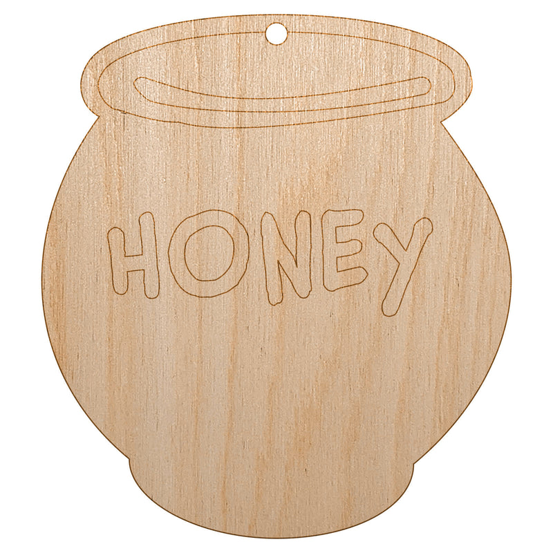 Honey Pot Doodle Bee Unfinished Craft Wood Holiday Christmas Tree DIY Pre-Drilled Ornament