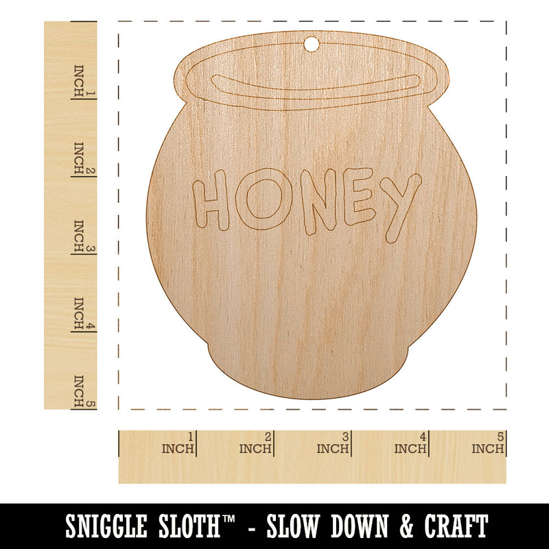 Honey Pot Doodle Bee Unfinished Craft Wood Holiday Christmas Tree DIY Pre-Drilled Ornament