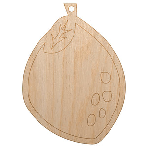 Lemon with Leaf Citrus Doodle Unfinished Craft Wood Holiday Christmas Tree DIY Pre-Drilled Ornament