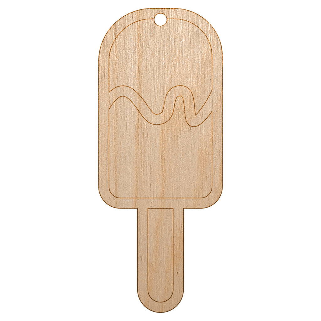 Popsicle Ice Cream on Stick Summer Unfinished Craft Wood Holiday Christmas Tree DIY Pre-Drilled Ornament
