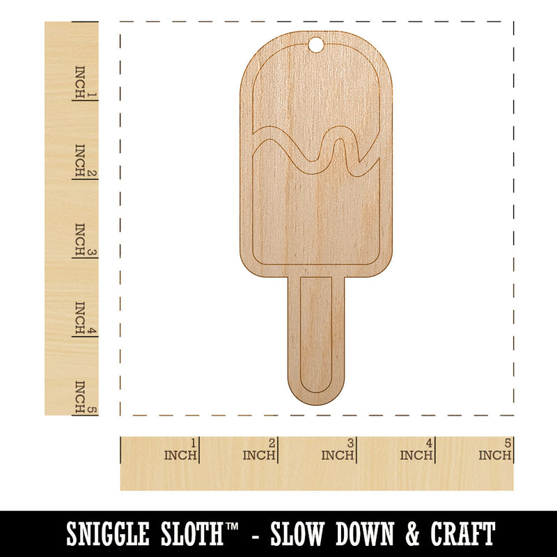 Popsicle Ice Cream on Stick Summer Unfinished Craft Wood Holiday Christmas Tree DIY Pre-Drilled Ornament