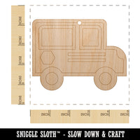 School Bus Icon Unfinished Craft Wood Holiday Christmas Tree DIY Pre-Drilled Ornament
