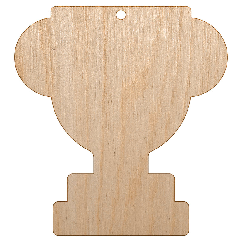 Trophy Award Solid Unfinished Craft Wood Holiday Christmas Tree DIY Pre-Drilled Ornament