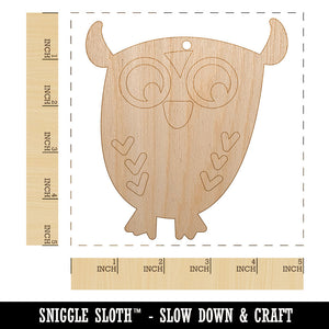 Wary Owl Unfinished Craft Wood Holiday Christmas Tree DIY Pre-Drilled Ornament