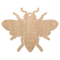 Bee Drawing Unfinished Craft Wood Holiday Christmas Tree DIY Pre-Drilled Ornament