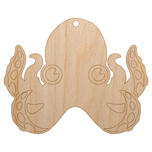 Cute Octopus Unfinished Craft Wood Holiday Christmas Tree DIY Pre-Drilled Ornament