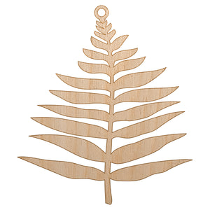 Fern Leaf Unfinished Craft Wood Holiday Christmas Tree DIY Pre-Drilled Ornament