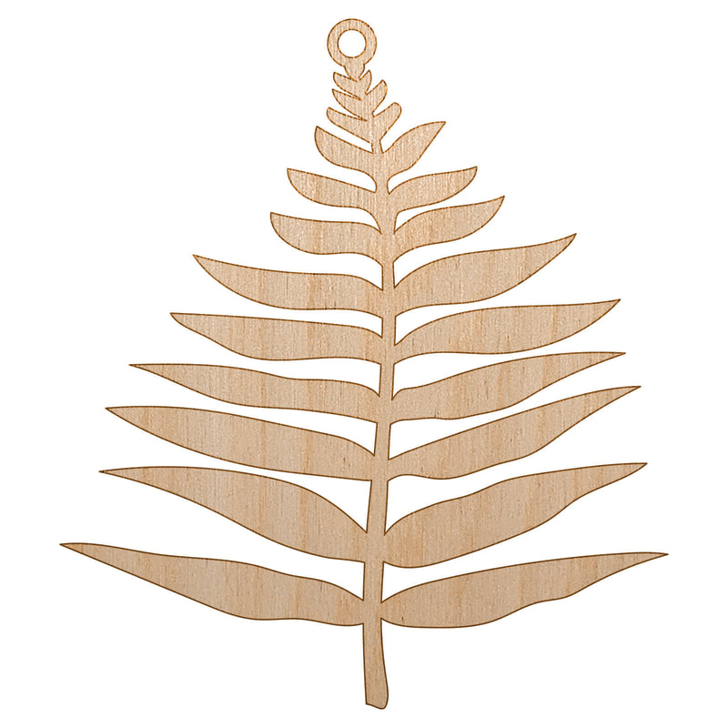 Fern Leaf Unfinished Craft Wood Holiday Christmas Tree DIY Pre-Drilled Ornament