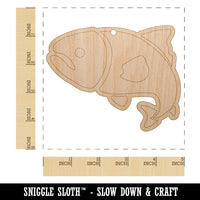 Salmon Fish Unfinished Craft Wood Holiday Christmas Tree DIY Pre-Drilled Ornament